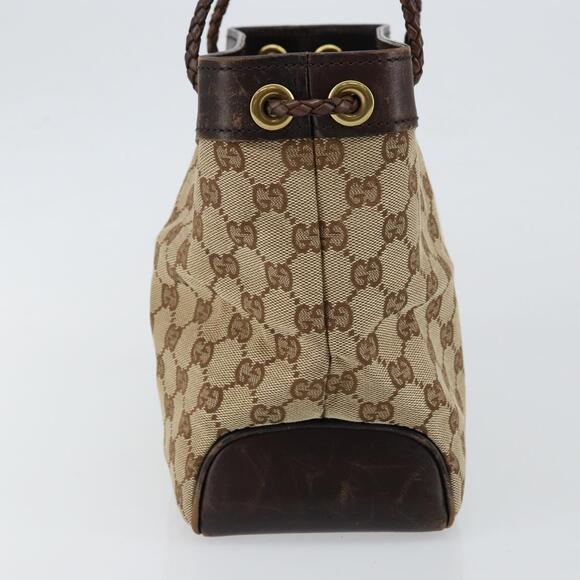 GUCCI GG Canvas Shoulder Bag Beige Gold - Picture 4 of 12